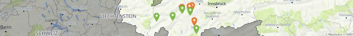 Kartenansicht für Apotheken-Notdienste in der Nähe von Galtür (Landeck, Tirol)